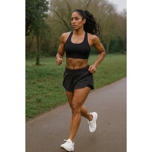 Athleta Dark Grey Athletic Shorts Size‎ 2 Running Gym Workout Pockets Zippered